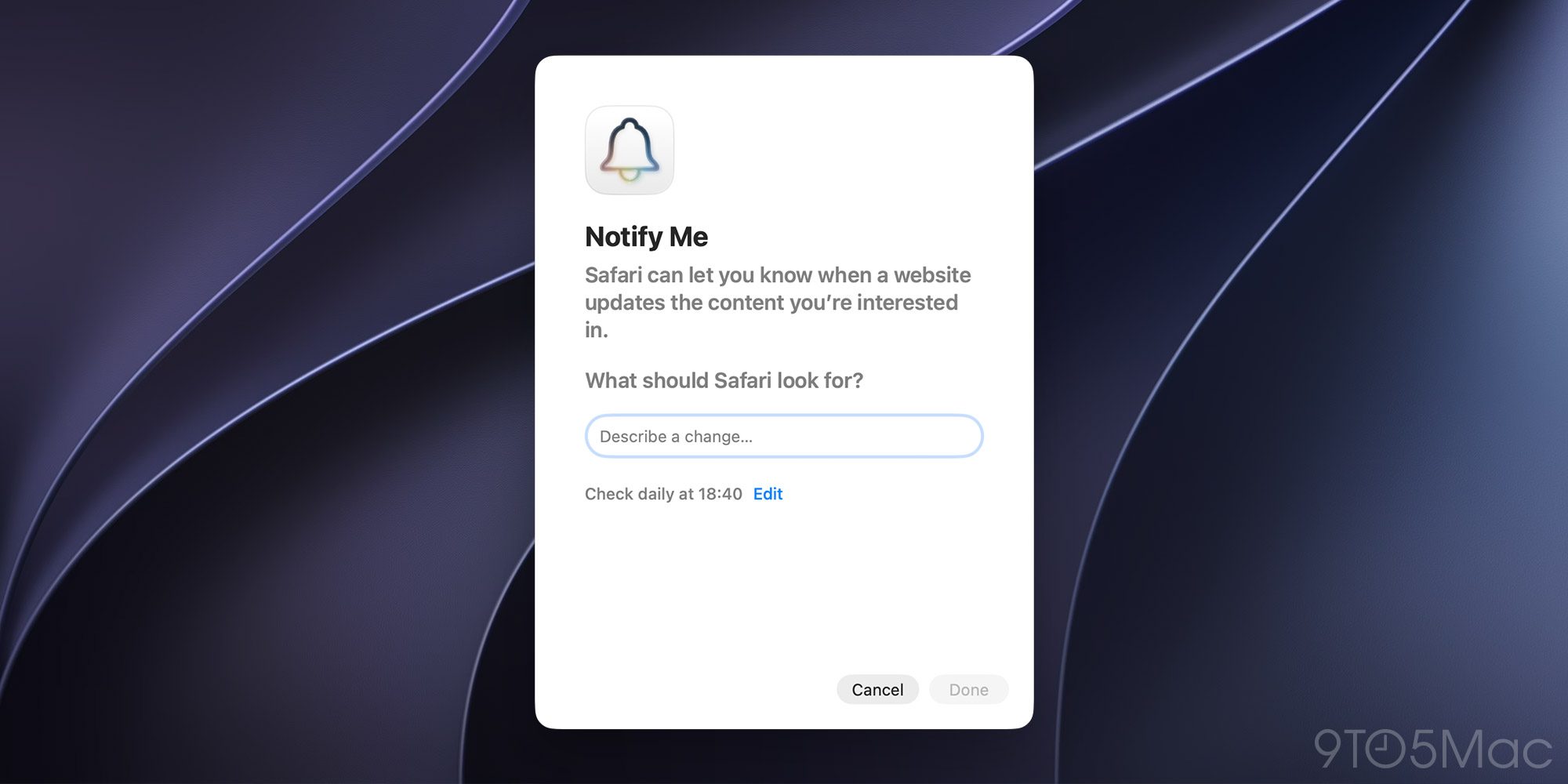 Feature Request: One change for the most important use of Notify Me (screengrab shown)